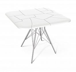 Стол Sheffilton SHT-TU2-1/TT30 83/83 обеденный белый/хром лак - Фото предпросмотра