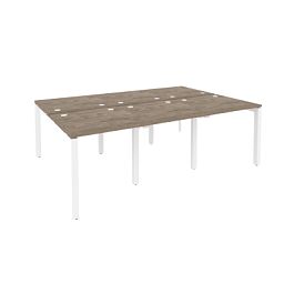 Onix Рабочая станция на П-образном м/к O.MP-D.RS-6.0.8 Тиквуд темный/Белый металл 2340*1635*750 - Фото предпросмотра