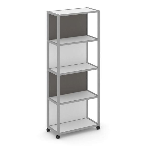 Shelf Mobile Стеллаж 5 уровней 1 секция VR.LT-STK-504.06 Белый Бриллиант/Металл Серый/W-26 600*400*2000 - Вид 2