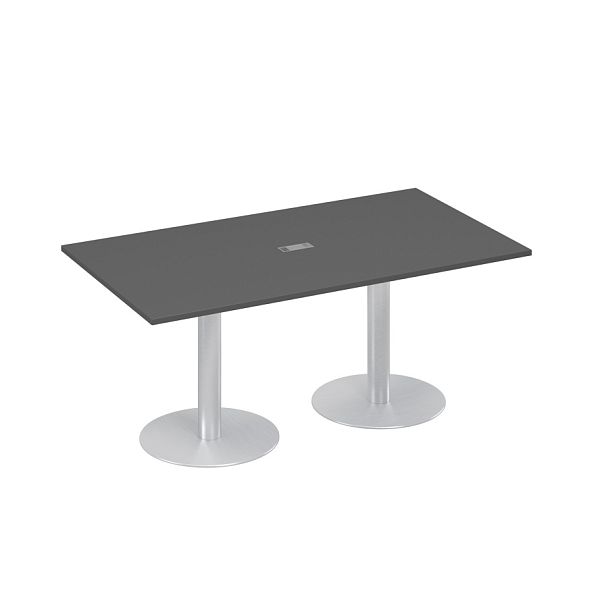 Стол 180 в переговорную на опорах-колоннах A4 А4 ХР 122 антрацит премиум - Вид 1