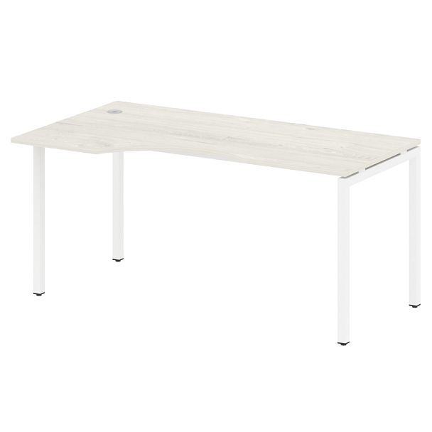 Metal System Quattro Стол криволинейный левый на П-образном м/к 40БП.СА-1 (L) Дуб наварра/Белый металл 1600*900*750 - Вид 1