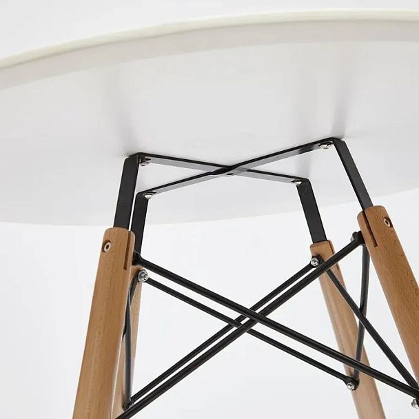 Стол обеденный Синди Некст/Cindy Next (мод.70-80 MDF), металл/мдф/бук, белый/натуральный - Вид 2