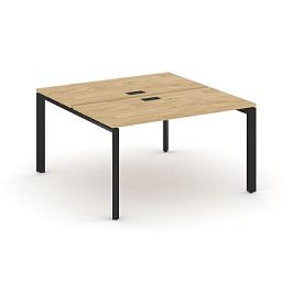 Стайл Проджект Некст / Style Project Next Рабочая станция двухсторонняя SN-59P.DRS-014 Тиквуд Светлый/Металл Черный/Черный Заглушка 1580*1432*750 - Фото предпросмотра