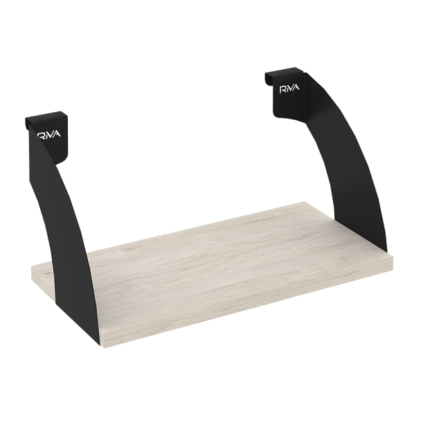 Навесные полки. Кронштейны+ЛДСП полка 400мм MAN-41-4 Денвер светлый/Чёрный металл 400*220*200 - Вид 1