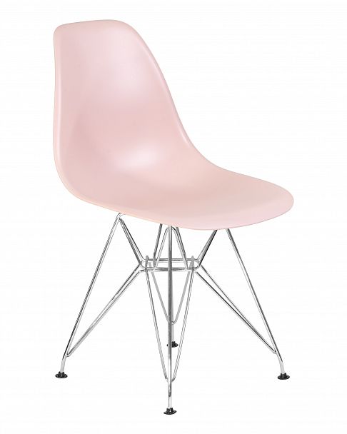 Стул обеденный DOBRIN DSR (ножки хром, цвет светло-розовый (PK-02)) - Вид 2