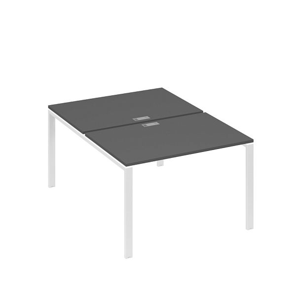 Станция рабочая 2х120 на металлокаркасе UNO A4 А4 Б1 176 БП антрацит премиум / металлокаркас белый - Вид 1