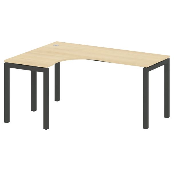 Metal System Quattro Стол криволинейный левый на П-образном м/к 50БП.СА-4 (L) Акация/Антрацит металл 1600*1200*750 - Вид 1