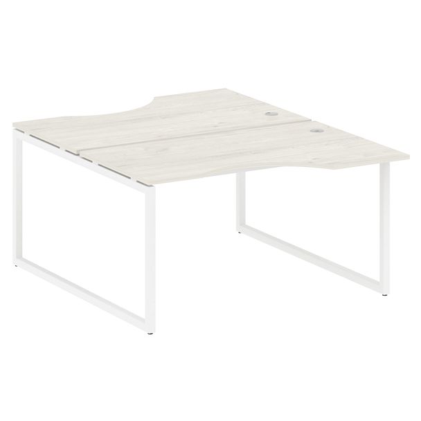 Metal System Quattro Р. ст. криволинейная на О-образном м/к 40БО.РАС-СА-2.2 Дуб наварра/Белый металл 1400*1835*750 - Вид 1