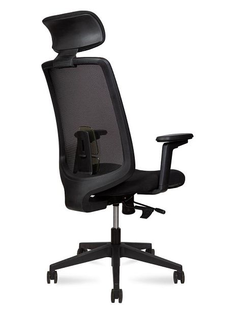 Кресло офисное / Miller / черный пластик / чераня ткань / черная сетка - Вид 4