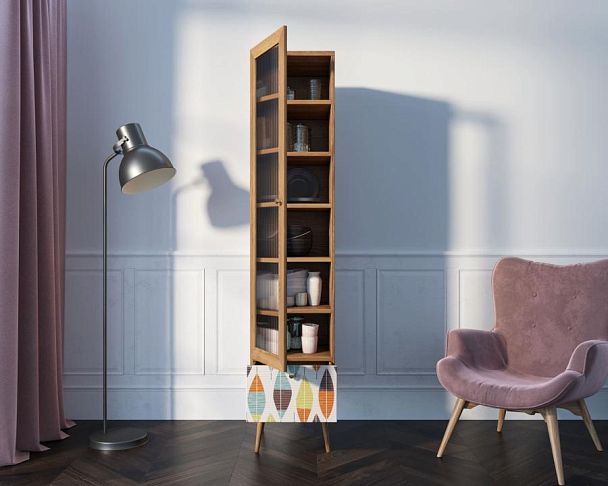 Буфет Berber одностворчатый с ящиком принт 48 арт BB48/Print_48 - Вид 2