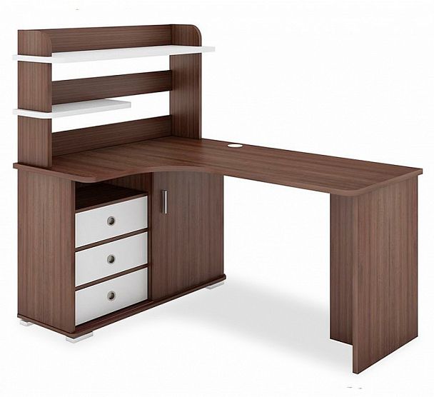 Стол компьютерный Домино СР-145 Белый/Шамони левый - Вид 1