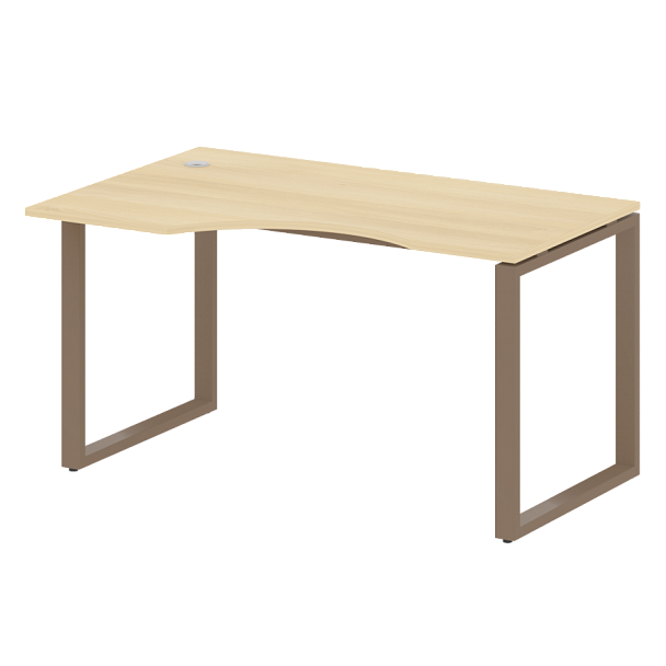 Metal System Стол криволинейный левый на О-образном м/к БО.СА-2 (L) Акация/Мокко металл 1400*900*750 - Вид 1
