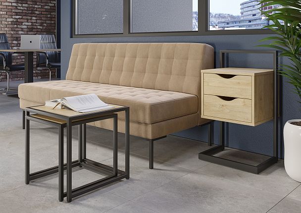 Тумба приставная "Loft"  VR.L-PY2 Тиквуд Светлый/Белый - Вид 2