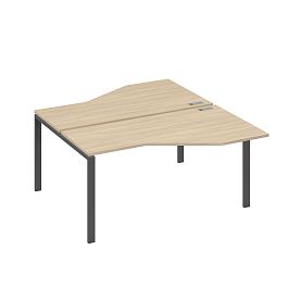 Рабочая станция со столами (2х160) Техно на каркасе UNO A4 А4 Б1 188 БП дуб скандинавский / металлокаркас антрацит - Фото предпросмотра