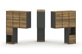 Concept Надставка высокая CN.DNV-002 Сандал Янтарный/Антрацит/Металл Антрацит 1099*350*1486 - Фото предпросмотра