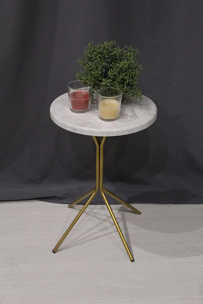 Столик кофейный Sheffilton SHT-CT12-1 золото/бетон хафит лм - Вид 6