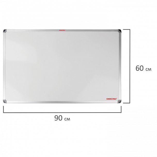 Доска магнитно-маркерная 60х90 см, алюминиевая рамка, ГАРАНТИЯ 10 ЛЕТ, РОССИЯ, ОФИСМАГ, 236446 - Вид 7