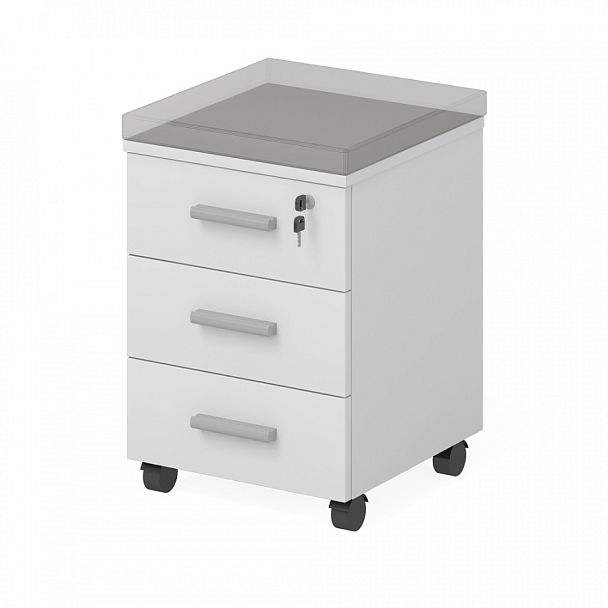 Тумба мобильная (комплектуется мягкой съёмной подушкой) "Тандем-А"  ПК-ТНА-ТММ43Х47/Я3/Э-В1-76 белый - Вид 1