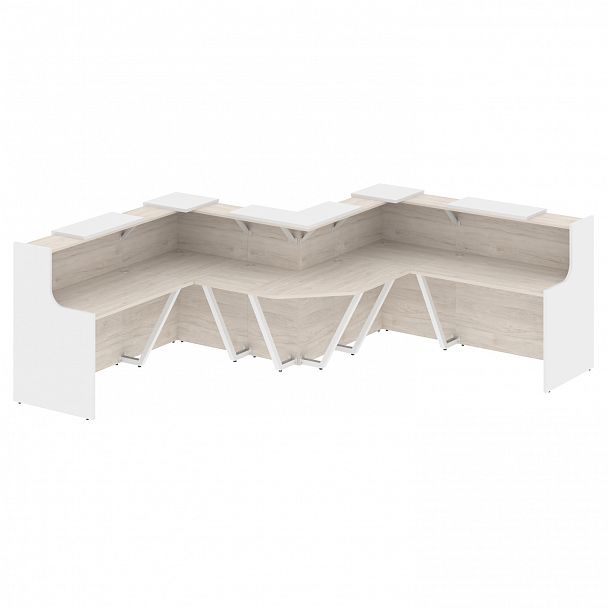 Ресепшн Г-образный "Onix" O.R-K-35 денвер светлый/белый - Вид 1