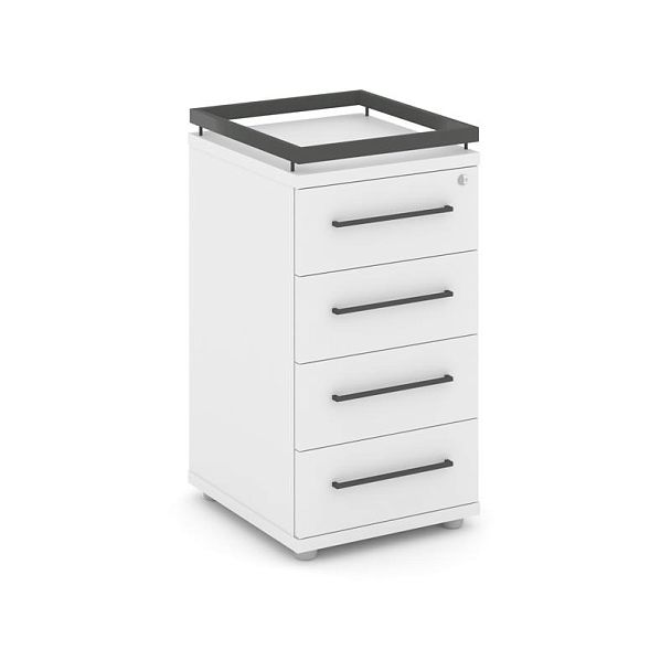 Rift Тумба приставная+рамка RF.TPR-002 Белый Бриллиант/Металл Антрацит 416*460*797 - Вид 1