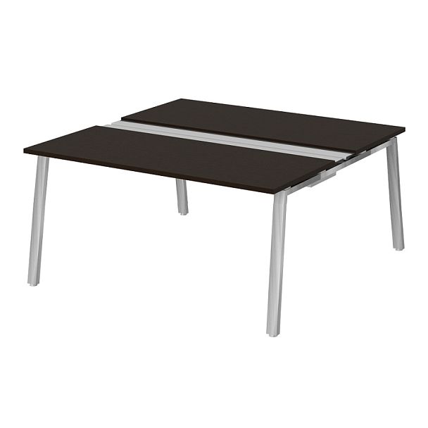 Рабочая станция на металлокаркасе с щетками "Столы для персонала"  ПК-ТНП-СР160Х160Н2/МКА/БЭ/КК-В2-227 дуб ферраре - Вид 1