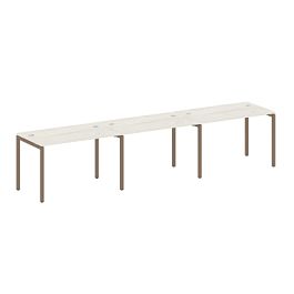 Metal System Quattro Р. ст. на 3 раб. места на П-образном м/к 40БП.СМ-3.2 Дуб наварра/Мокко металл 3600*720*750 - Фото предпросмотра