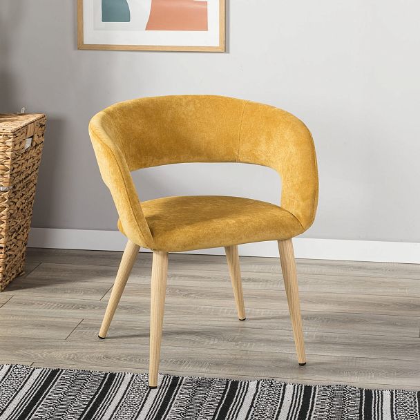 Кресло Hugs желтый/нат.дуб - Вид 8