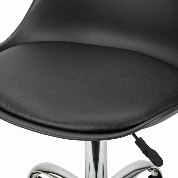 Кресло стул BRABIX "Eames MG-310 CH", хром, пластик черный, экокожа черная, 532925 - Вид 9