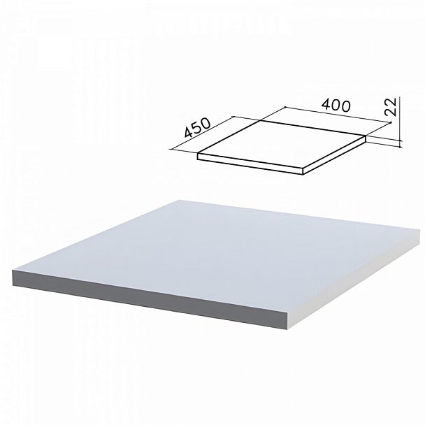 Крышка для тумбы приставной "Монолит", 400х450х22 мм, серая, ТМ01.11 - Вид 1