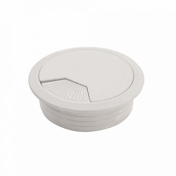 Лючок круглый, пластмассовый Кабель-менеджмент 7,15x7,15x2,3 серый - Вид 1