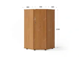 UNITY PШ-80 ВИШНЯ Угловой шкаф закрытый 620х620х1208 - Фото предпросмотра
