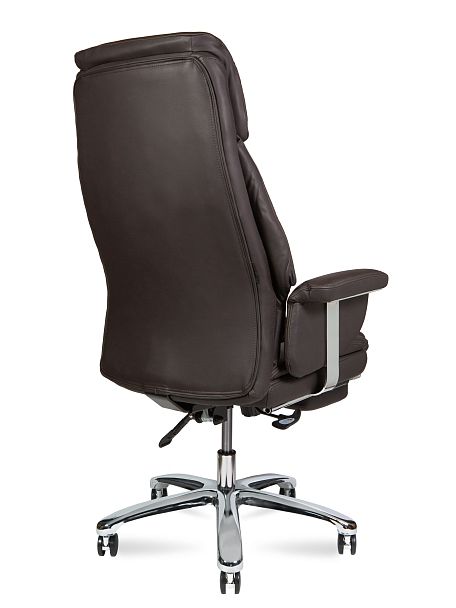 Кресло Парламент / (brown) сталь + хром / темно-коричневая экокожа - Вид 4