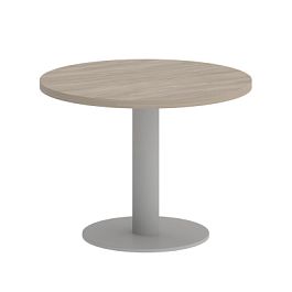 Home Office Стол журнальный круглый VR.SP-5-60.1G Дуб аттик/Серый металл 600*600*453 - Фото предпросмотра