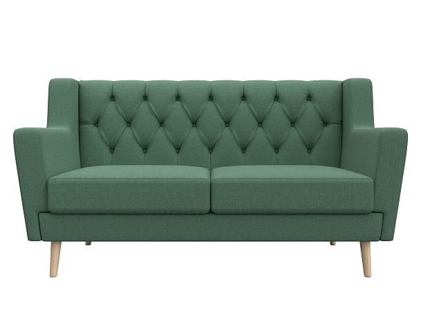 Диван кухонный прямой Брайтон 2 Люкс Рогожка зеленый - Вид 2