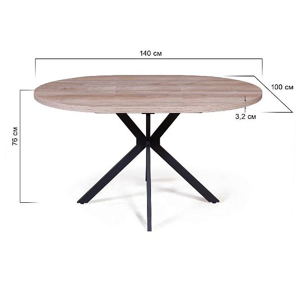 Стол круглый Vegas раздвижной (100+40) дуб эндгрейн - Вид 8