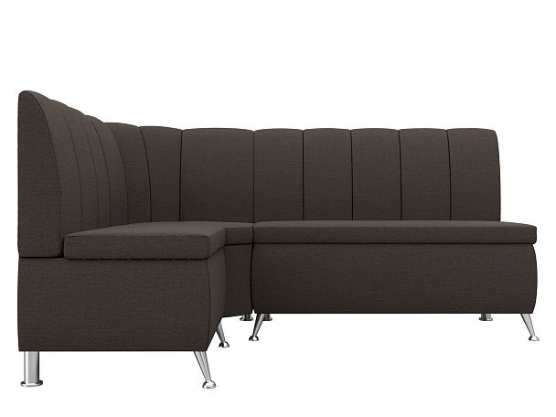 Диван кухонный угловой Кантри левый угол Рогожка коричневый - Вид 2