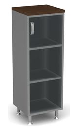 Стеллаж витрина L,R ДВП Берлин Орех Вармия/Серый ШС31-45 з/с ДВП - Фото предпросмотра