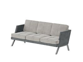 Aldo Диван трёхместный с декором из пуговиц ALDB-03L Storm 022/Storm 017/Металл Серый 2010*875*890 - Фото предпросмотра