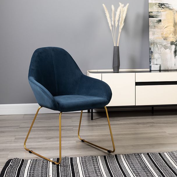 Кресло Kent Diag blue/Линк золото - Вид 9