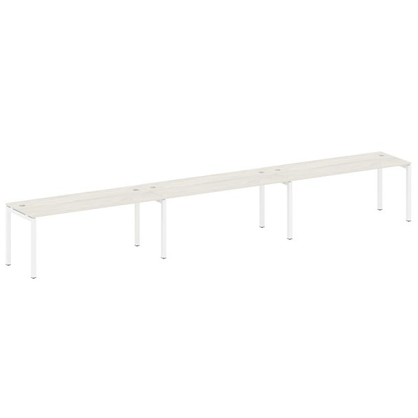 Metal System Quattro Р. ст. на 3 раб. места на П-образном м/к 50БП.СМ-3.5 Дуб наварра/Белый металл 5400*720*750 - Вид 1