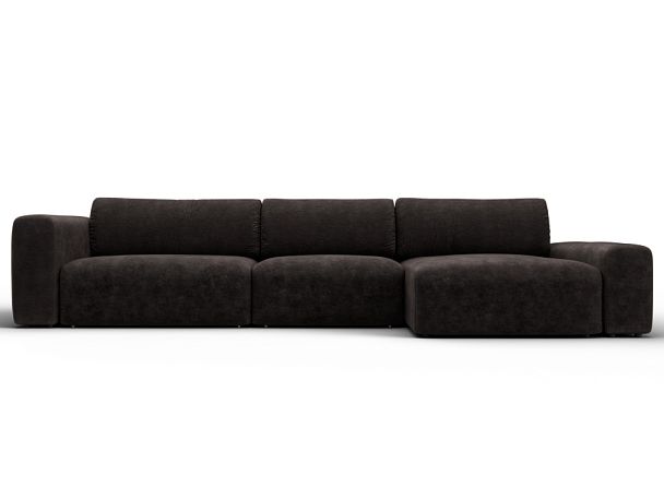 Диван угловой Лига-066 НПБ Лонг угол правый Велюр коричневый - Вид 2