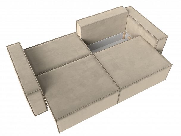 Диван прямой Куба (полностью микровельвет бежевый) - Вид 8