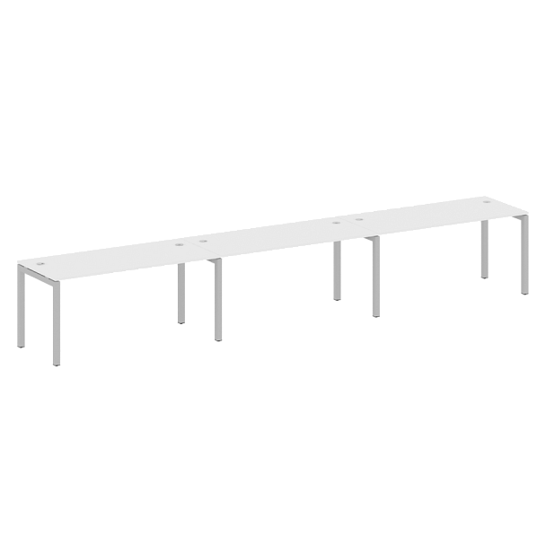 Metal System Quattro Р. ст. на 3 раб. места на П-образном м/к 50БП.СМ-3.4 Белый/Серый металл 4800*720*750 - Вид 1