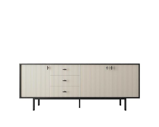 Комод с тремя дверками и тремя ящиками Emerson арт EM07/milky/L - Вид 1