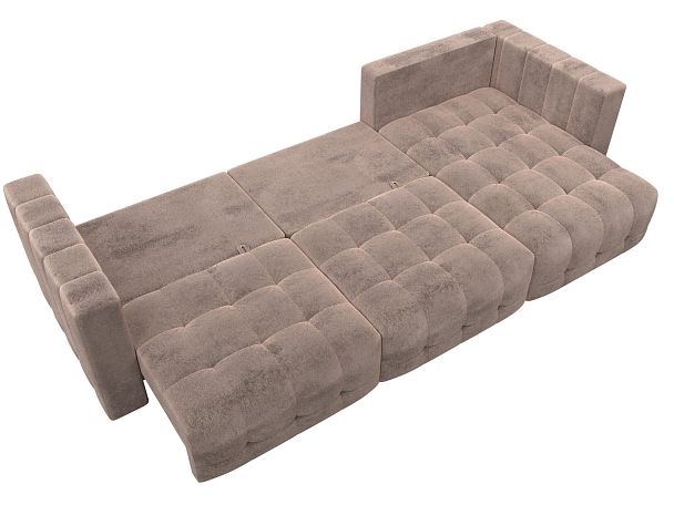 Диван угловой Лига-052 НПБ Лонг угол универсальный Велюр бежевый - Вид 9