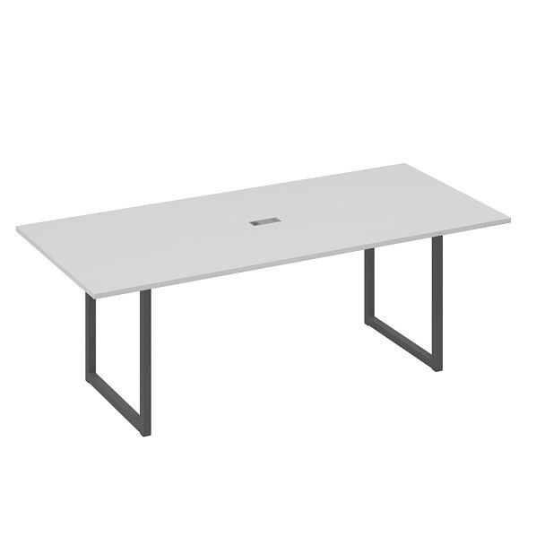 Стол 220 переговорный с металлокаркасом QUATTRO A4 А4 Б4 124 БП серый / металлокаркас антрацит - Вид 1