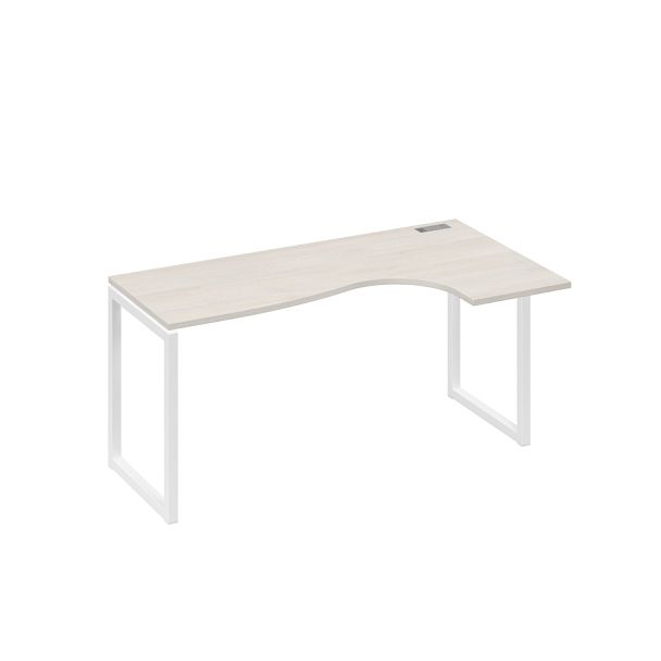 Стол эргономичный правый "Классика" на металлокаркасе QUATTRO A4 А4 Б4 036 БП дуб / металлокаркас белый - Вид 1