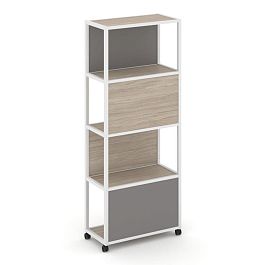 Shelf Mobile Стеллаж 5 уровней 1 секция VR.LT-STK-504.12 Дуб Аттик/Металл Белый/W-11 1200*400*2000 - Фото предпросмотра