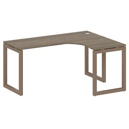 Metal System Quattro Стол криволинейный правый на О-образном м/к 50БО.СА-4 (R) Вяз/Мокко металл 1600*1200*750 - Фото предпросмотра