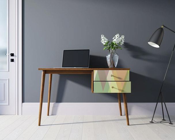 Стол рабочий Berber принт 16 с одной тумбой арт BB20/Print_16 - Вид 2